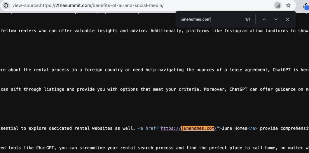 como buscar un url en codigo fuente