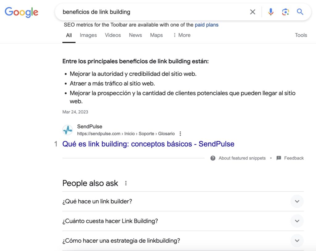 buscar sitios link building español